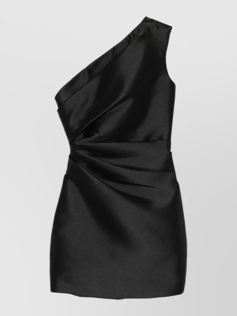 Solace London Draped One-Shoulder Sleeveless Mini Dress