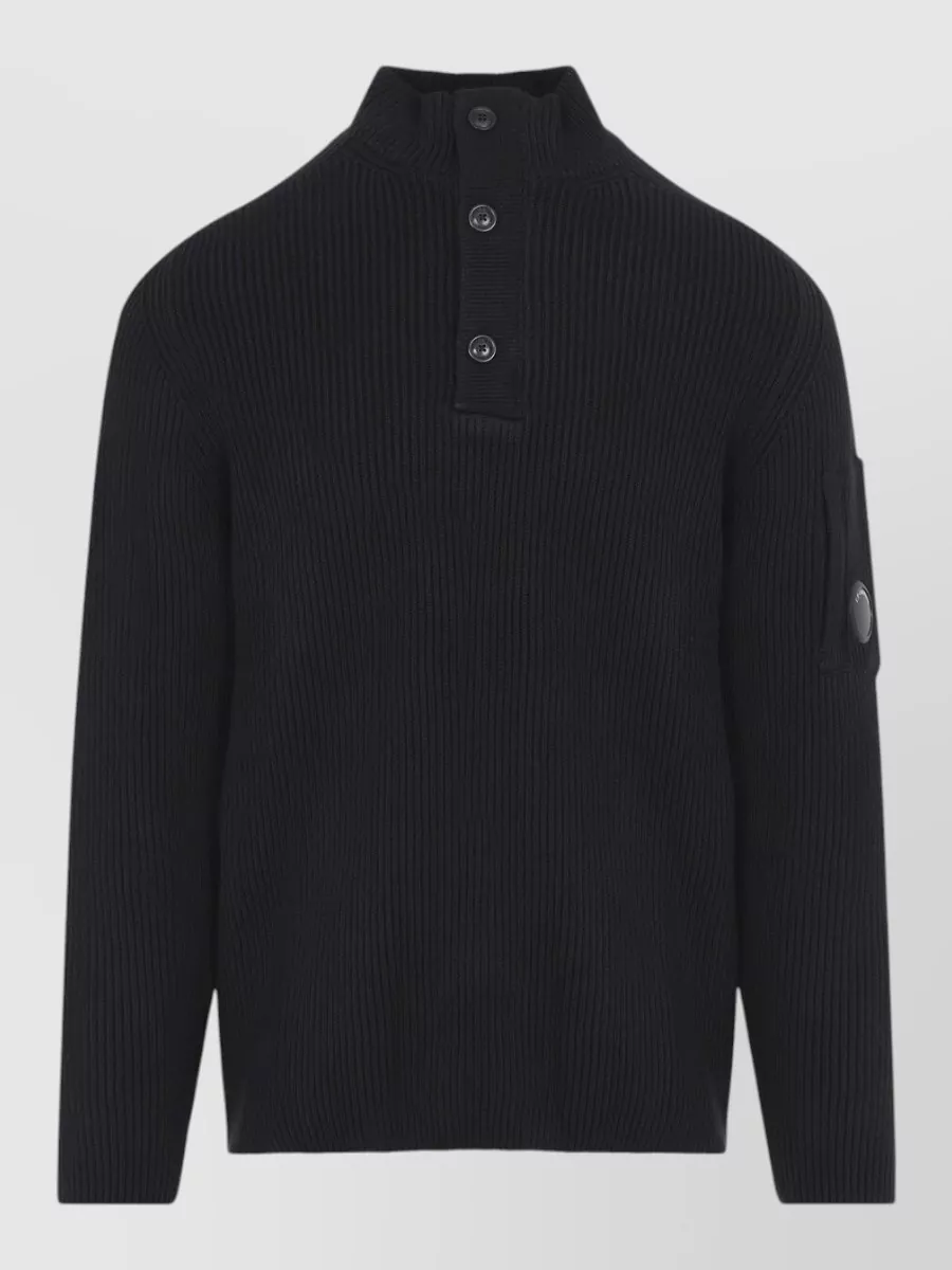 C.P. Company Ribbed high neck long sleeve top