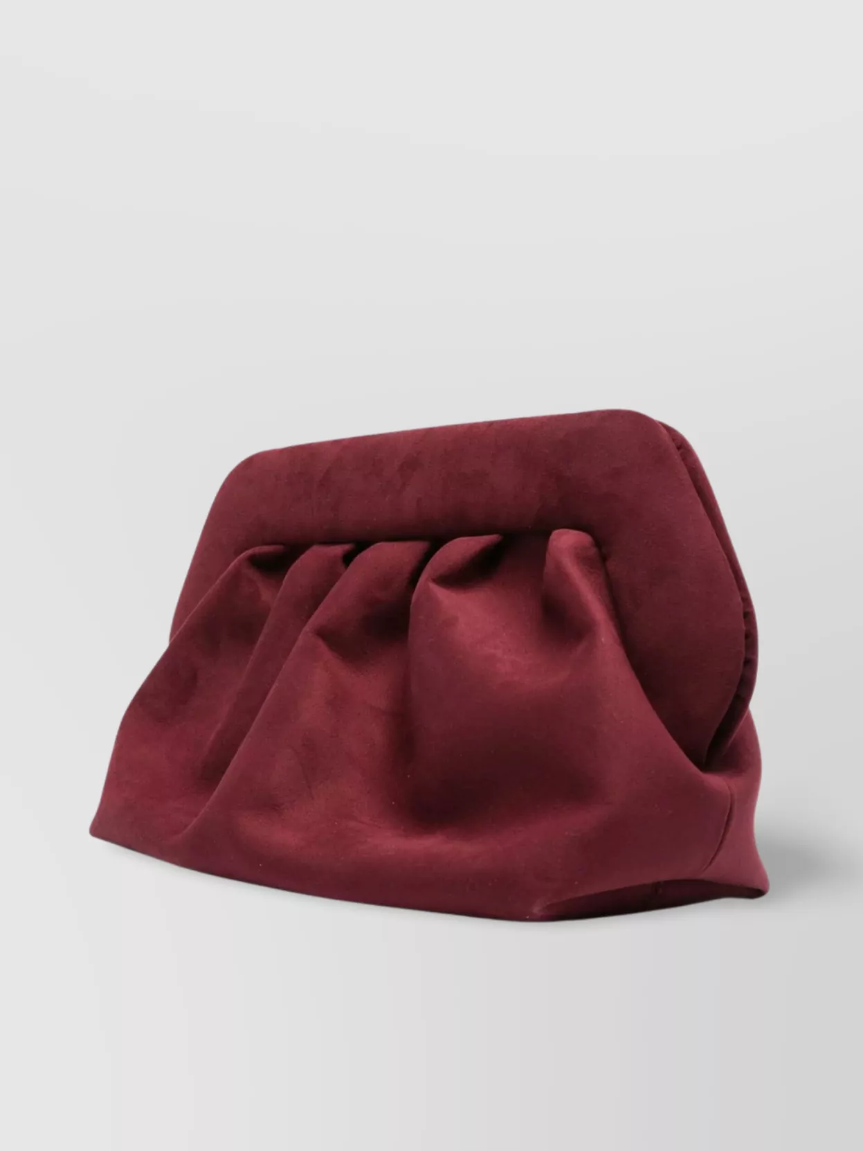 Themoirè Detachable Strap Pleated Suede Clutch