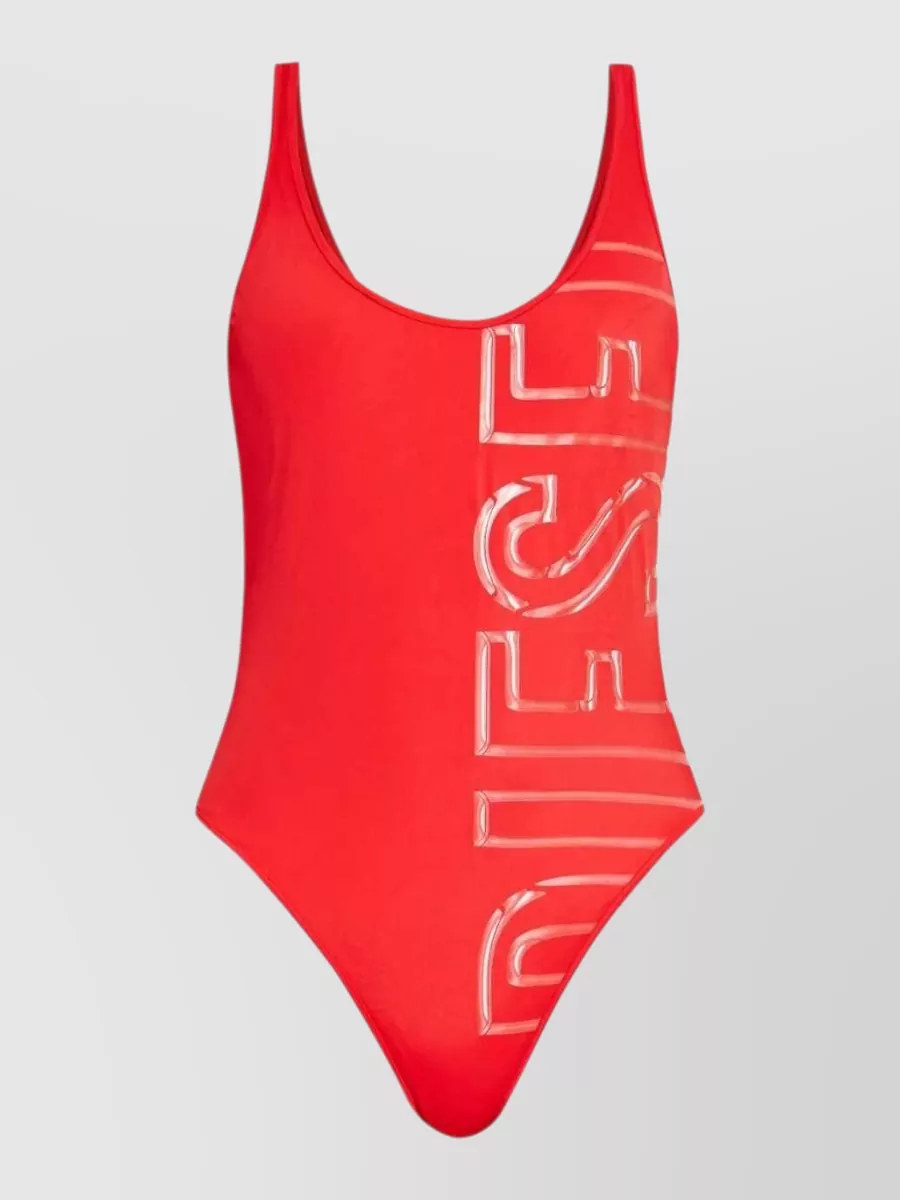Diesel Logo-print plunge-neck swimsuit