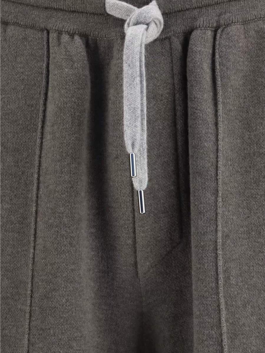 Brunello Cucinelli Cashmere Double-Knit Track Pants