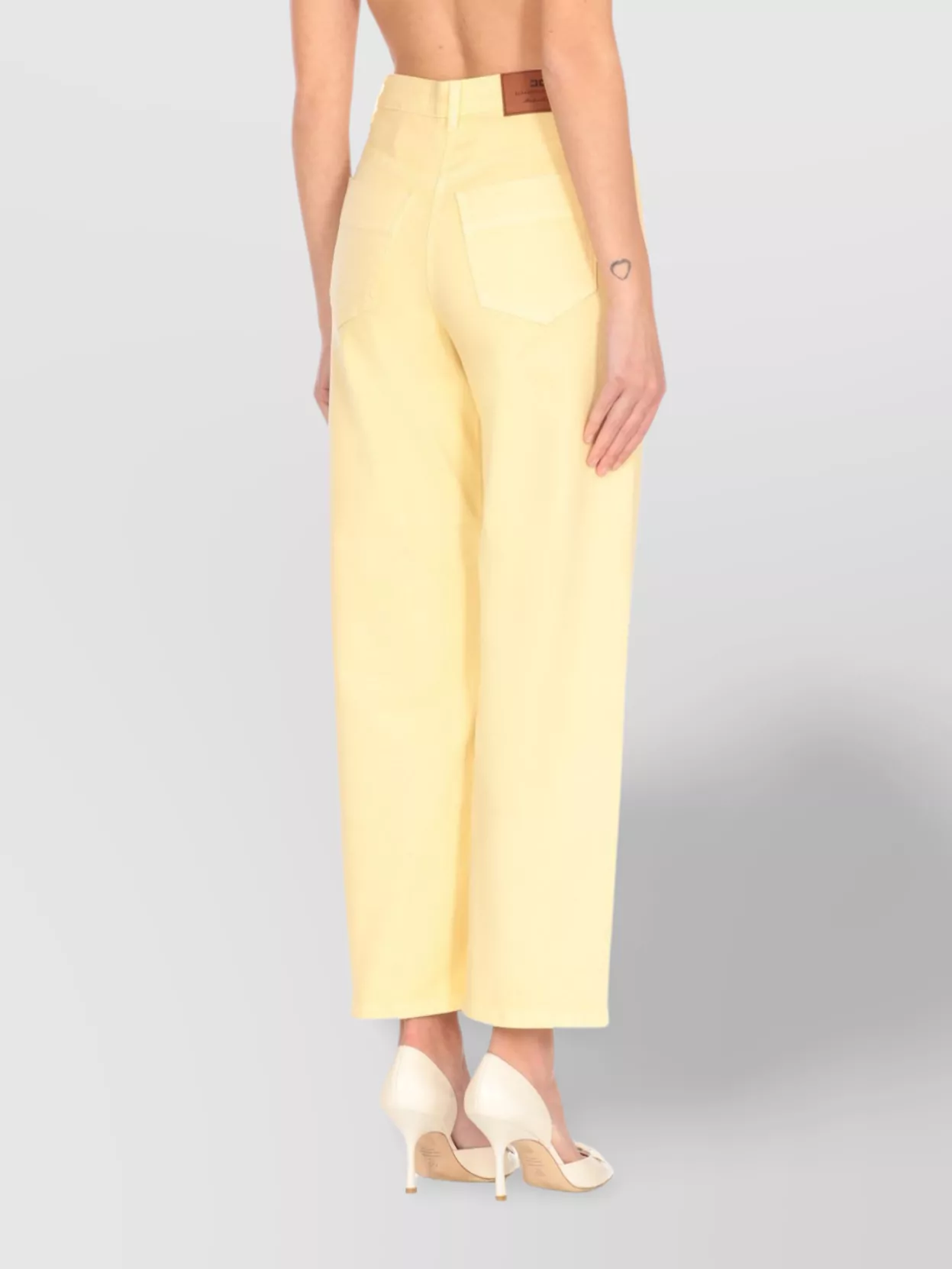 Elisabetta Franchi Straight Cut Cotton Jeans With Belt Loops In Multi