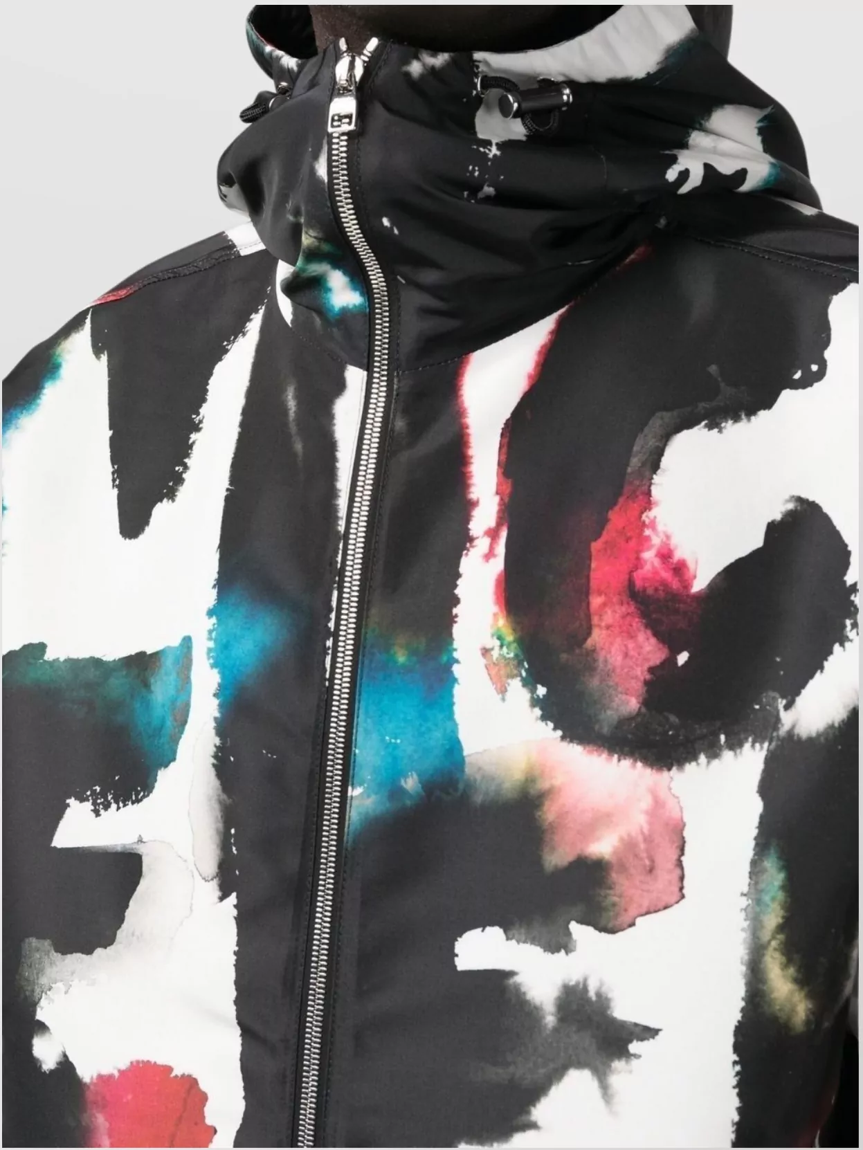 Alexander Mcqueen Graffiti Print Hooded Windbreaker Jacket
