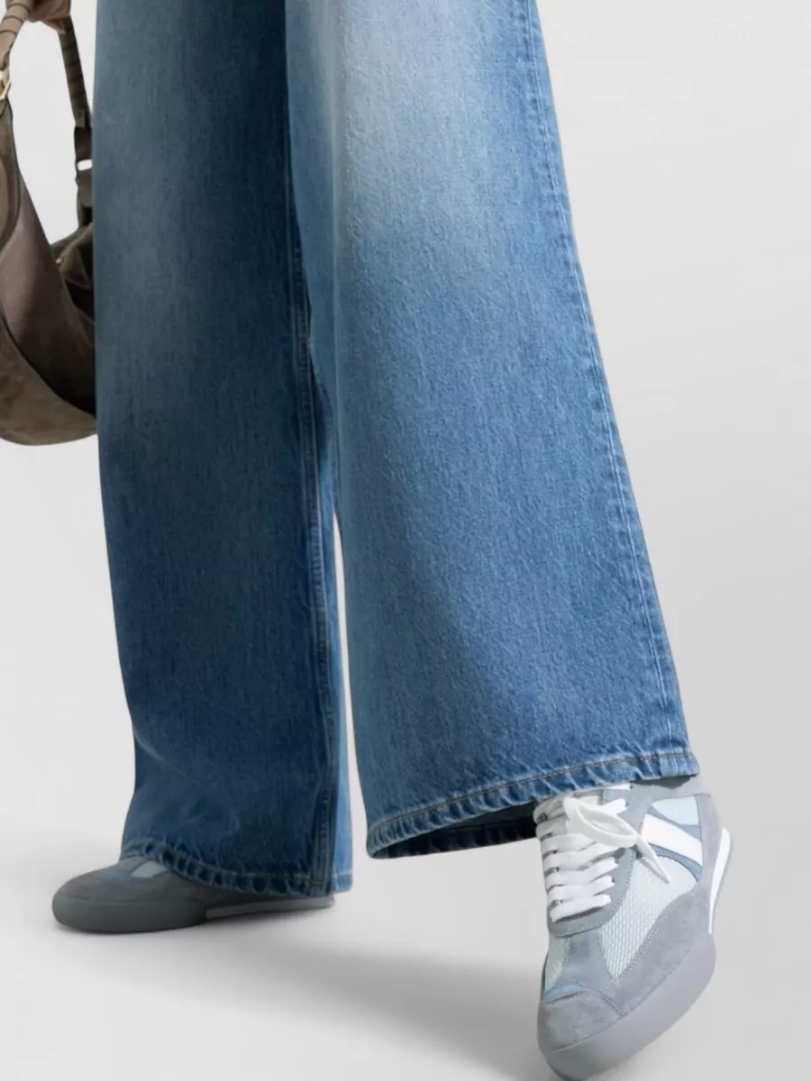 Chloé Kick Sneakers Low Top Mesh Suede Panels