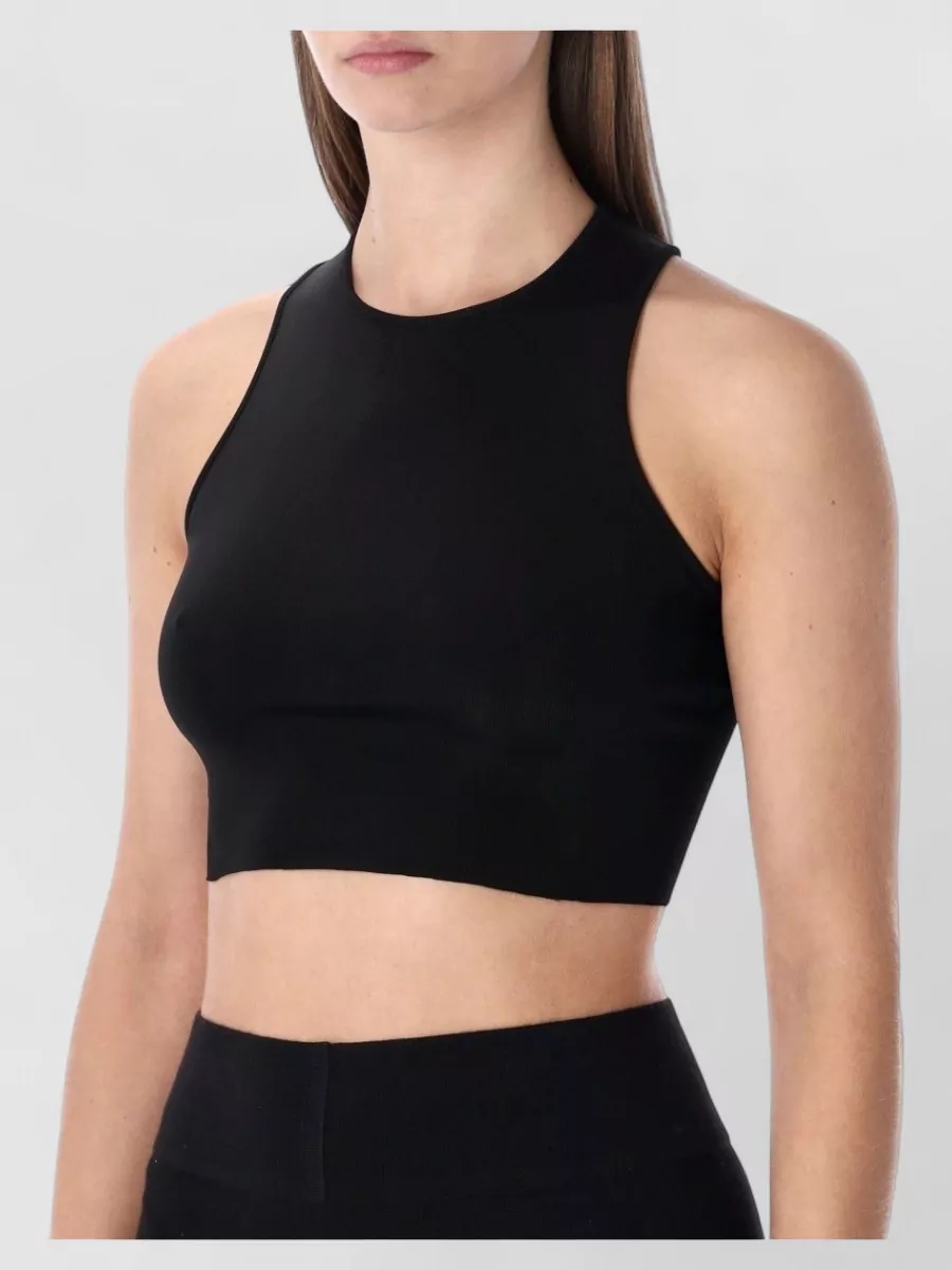 Rick Owens Cropped Racerback Tank Top Viscose Blend