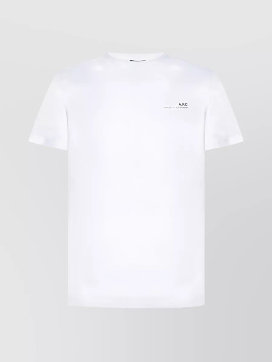 Shop Apc Cotton Logo Crew Neck T-shirt In White