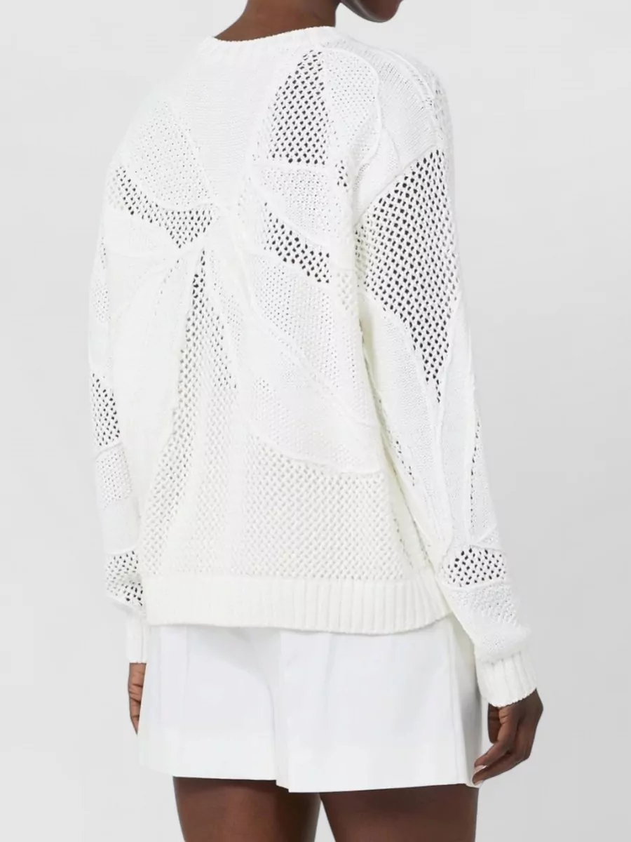 Max Mara Open-Knit Cotton Regular-Fit Crew-Neck Jumper
