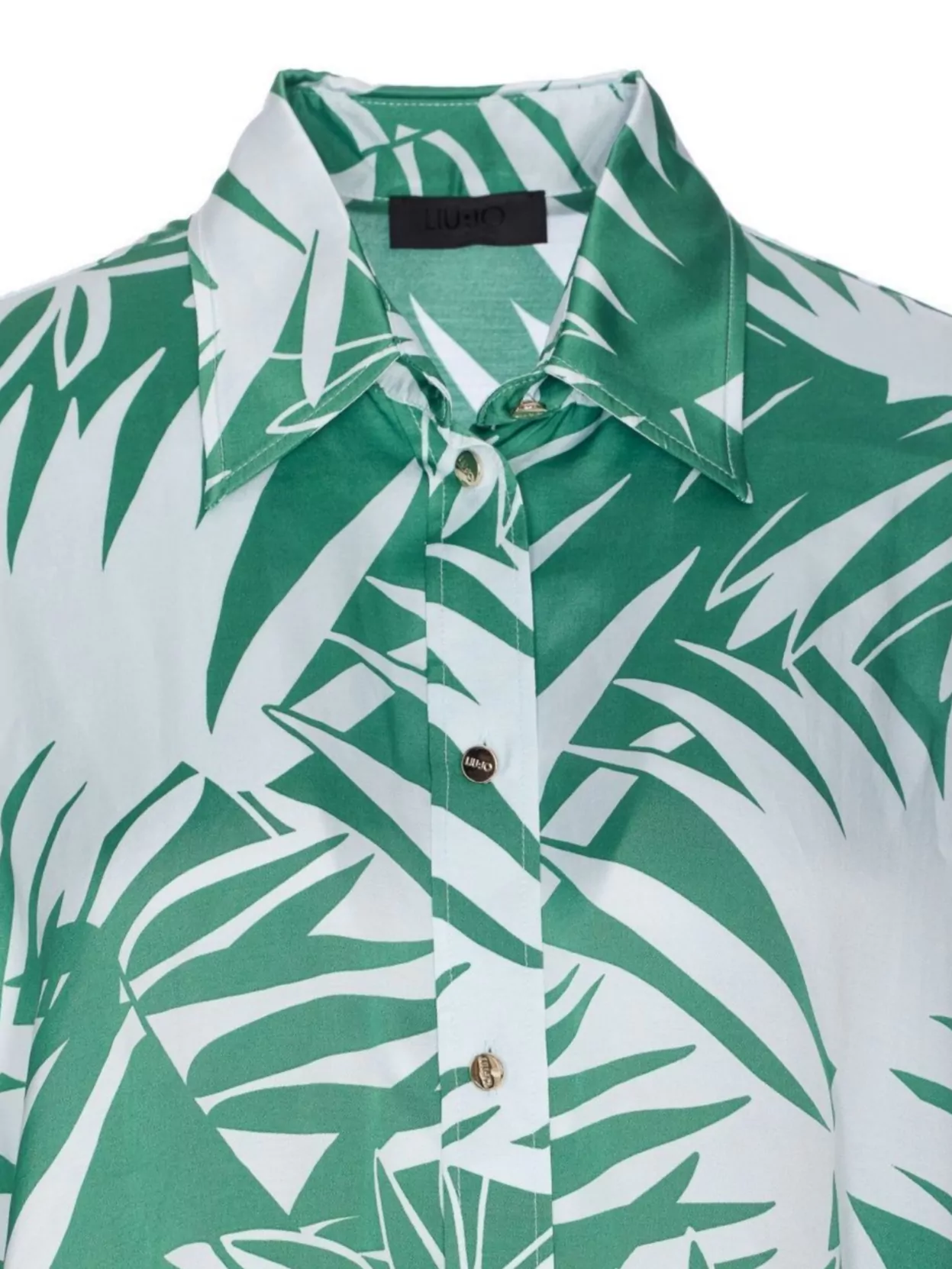 Liu •jo Liu Jo Relaxed-fit Multicolor Shirt With Tropical Palm Print