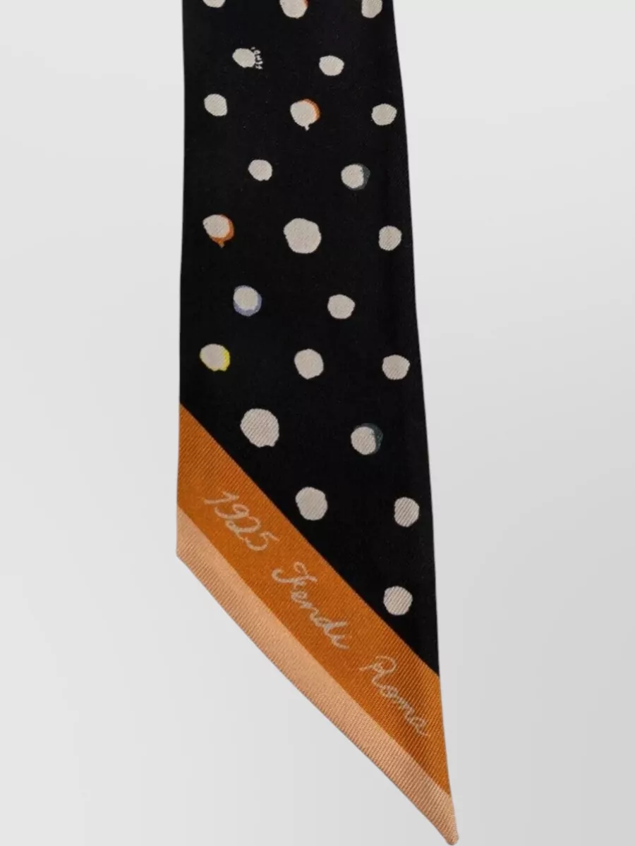 Fendi Falena Two Sided Silk Scarf Polka Dots