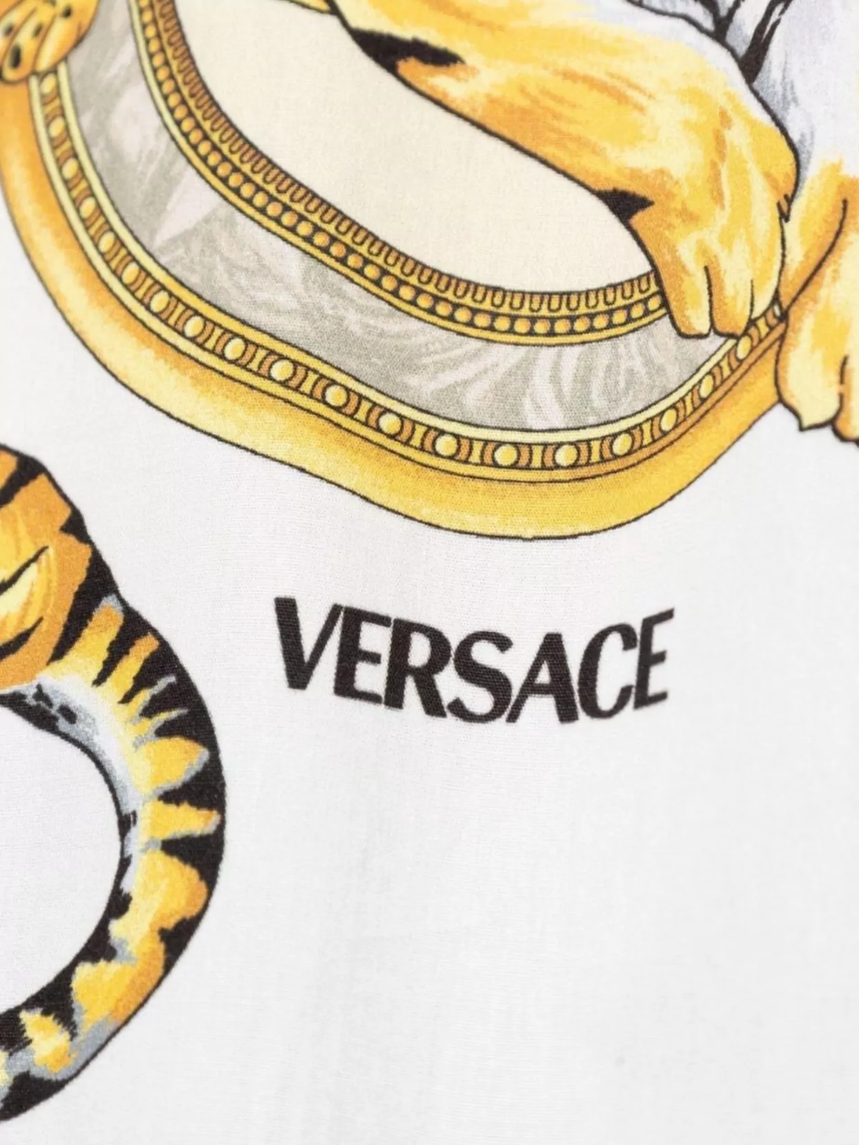 Versace Animal Print Camp Collar Short Sleeve Shirt