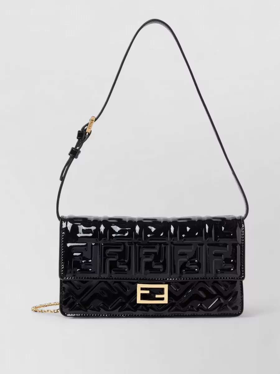 Fendi Chain Shoulder Wallet Ff Logo Strap