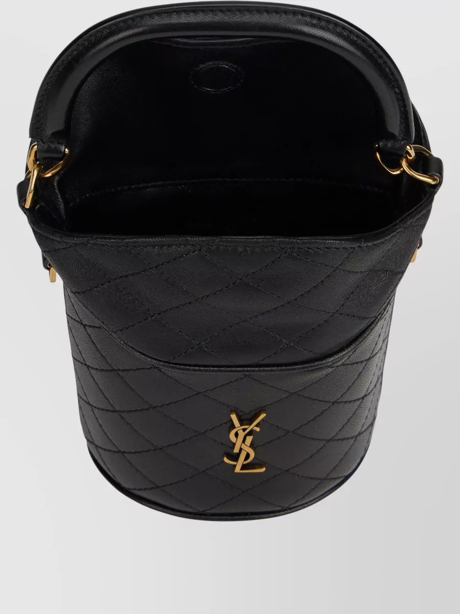 Saint Laurent Gaby Bucket Bag Lambskin Top Handle