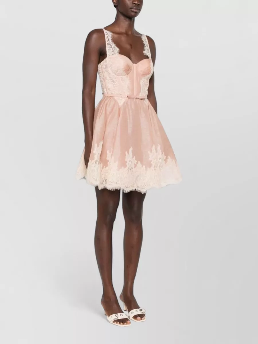 Zimmermann Silk And Linen Sleeveless Sweetheart-Neck Mini Dress