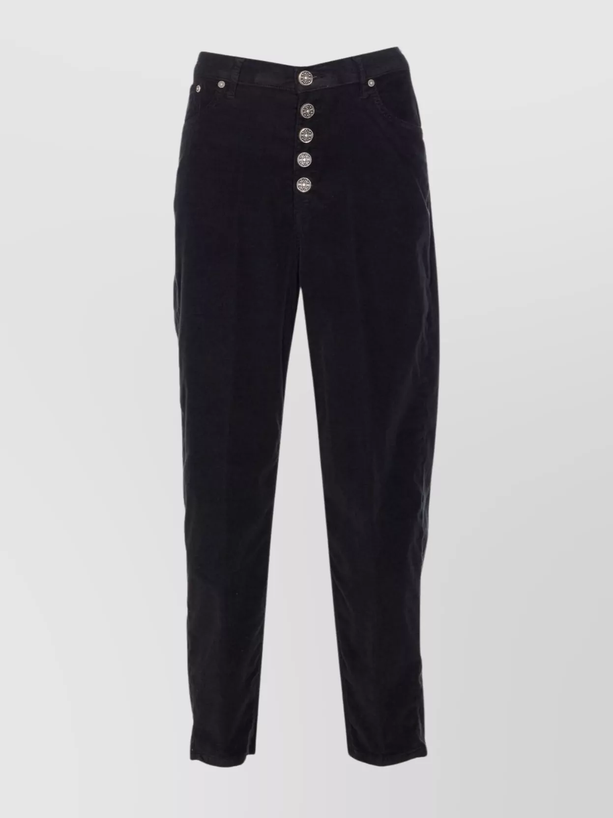 Dondup Loose Fit Velvet Trousers With Button Detailing