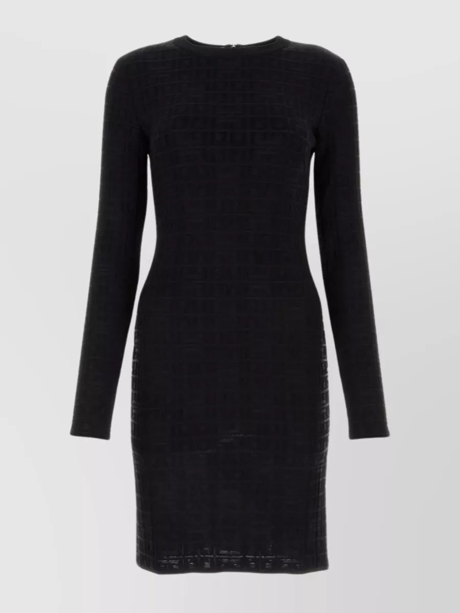 Shop Givenchy Textured Geometric Jacquard Dress In Black