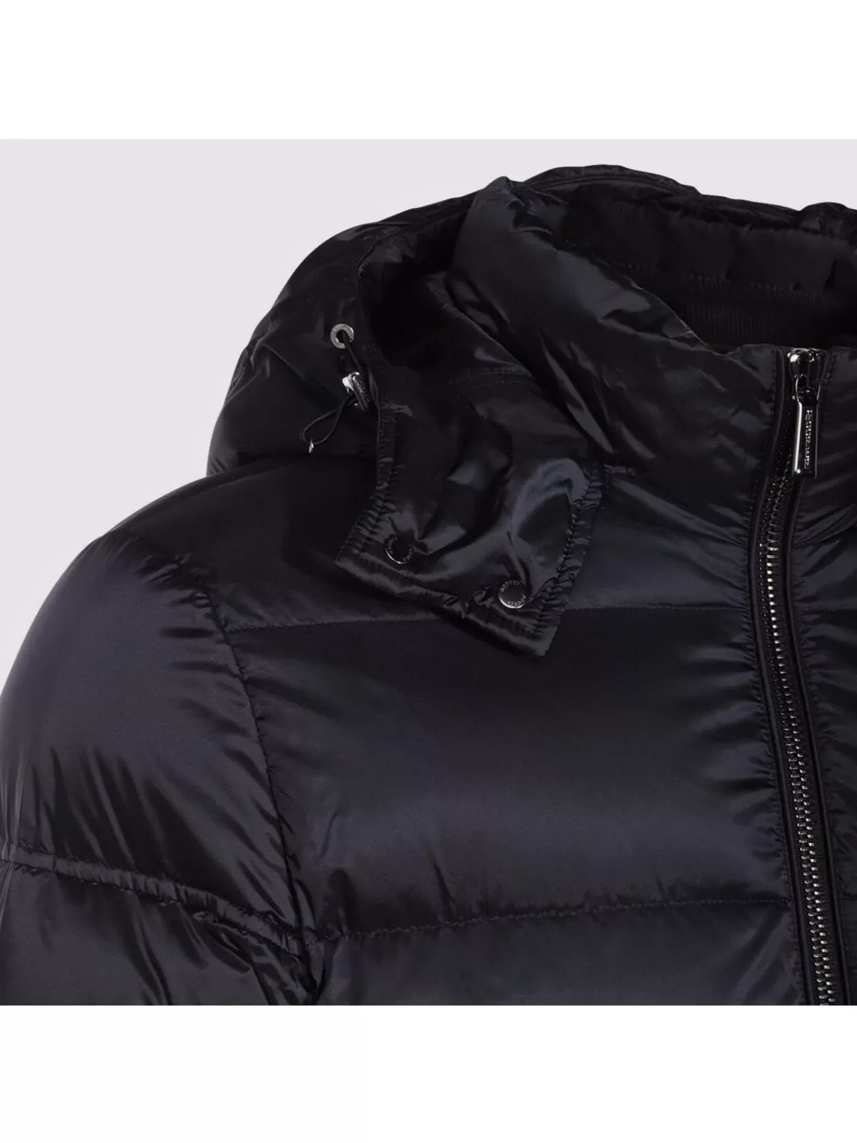 Moorer Hooded Quilted Down Jackets With Side Pockets In Black