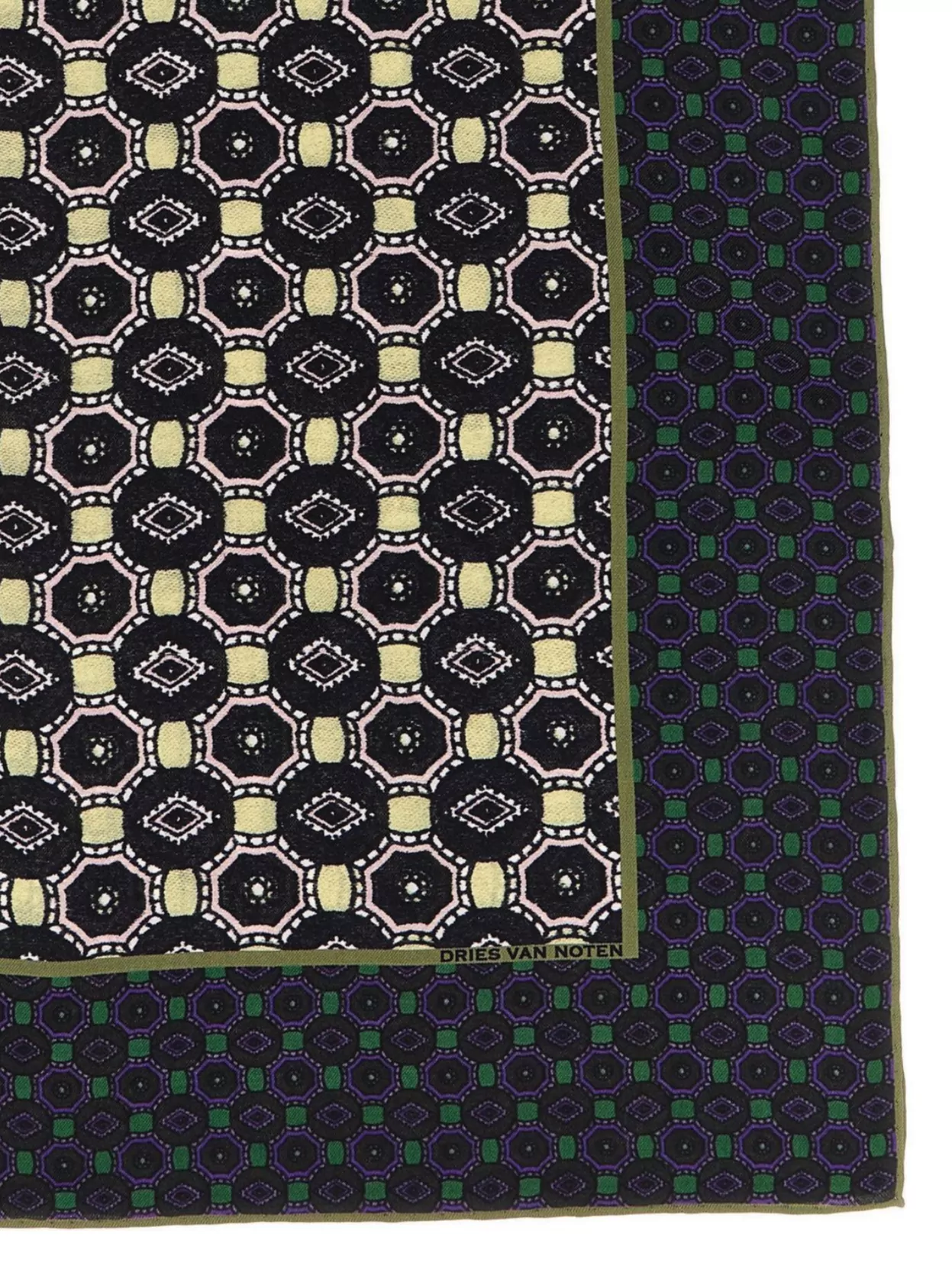 Dries Van Noten Luxurious Silk Scarf Geometric Pattern