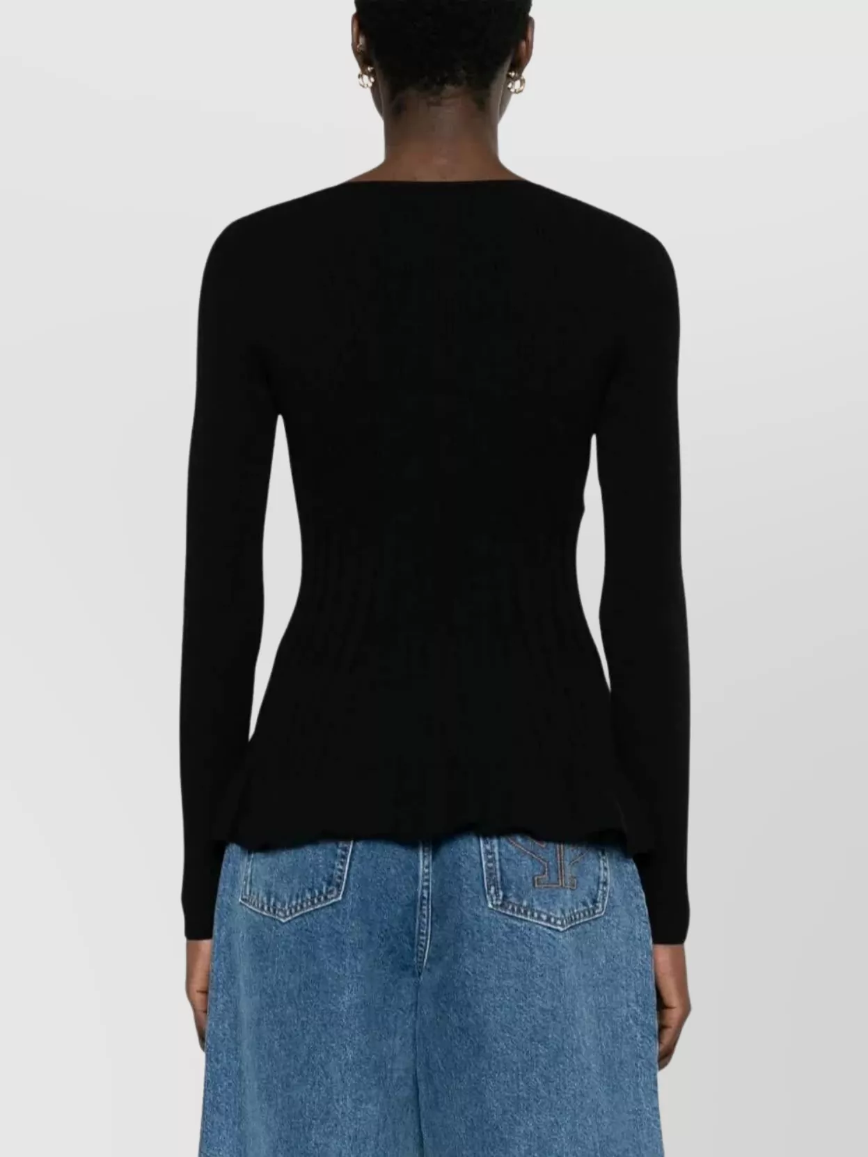Philosophy Di Lorenzo Serafini Knitwear With Flared Hem And Keyhole Detail In Black
