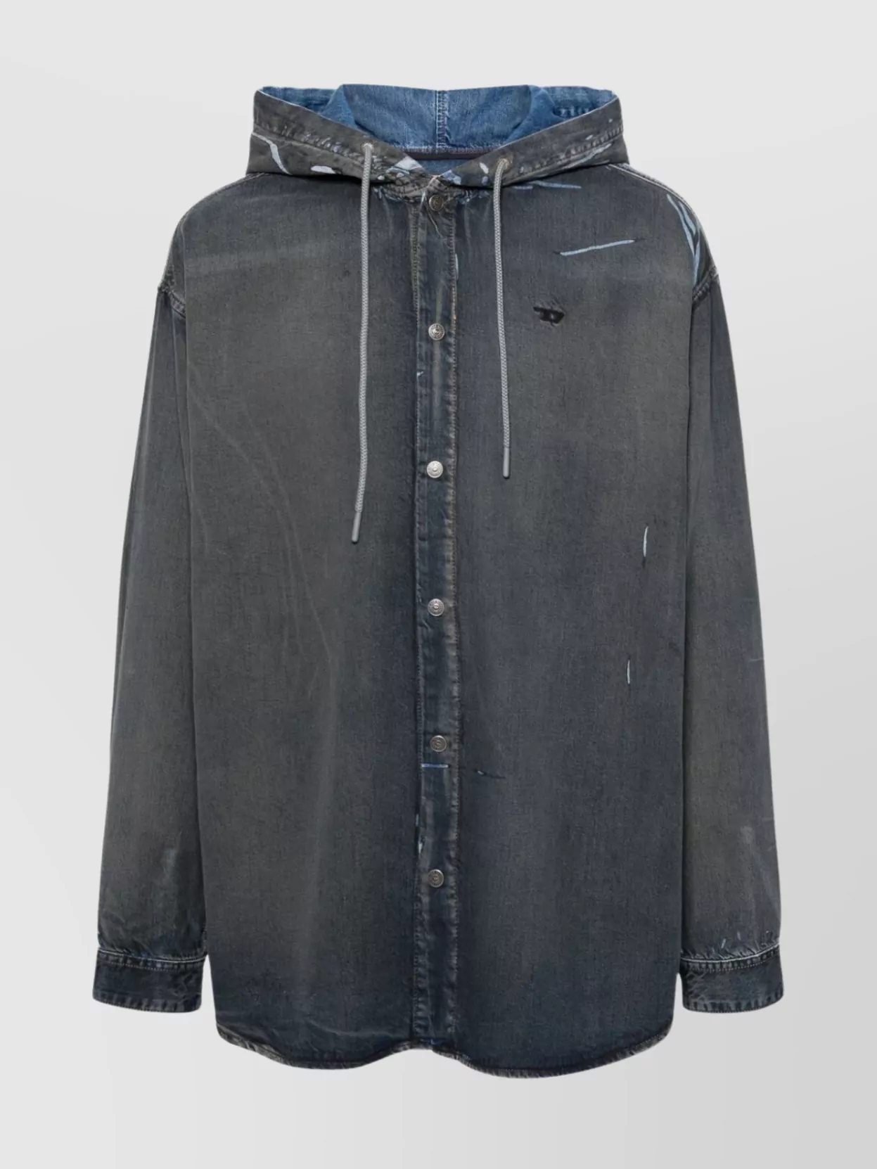 Shop Diesel Relaxed Fit Hybrid Hooded Shirt