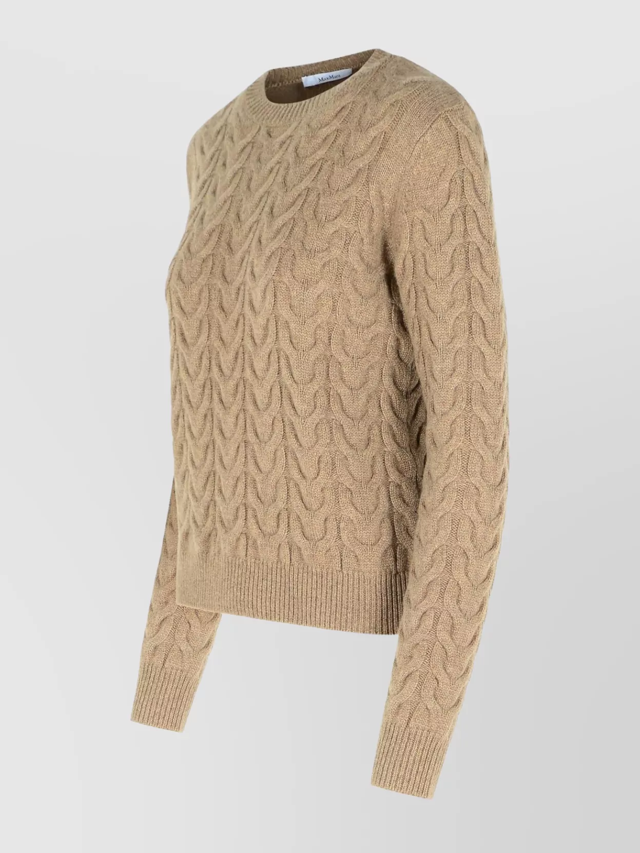 Max Mara Cashmere Cable Knit Sweater Crew Neck