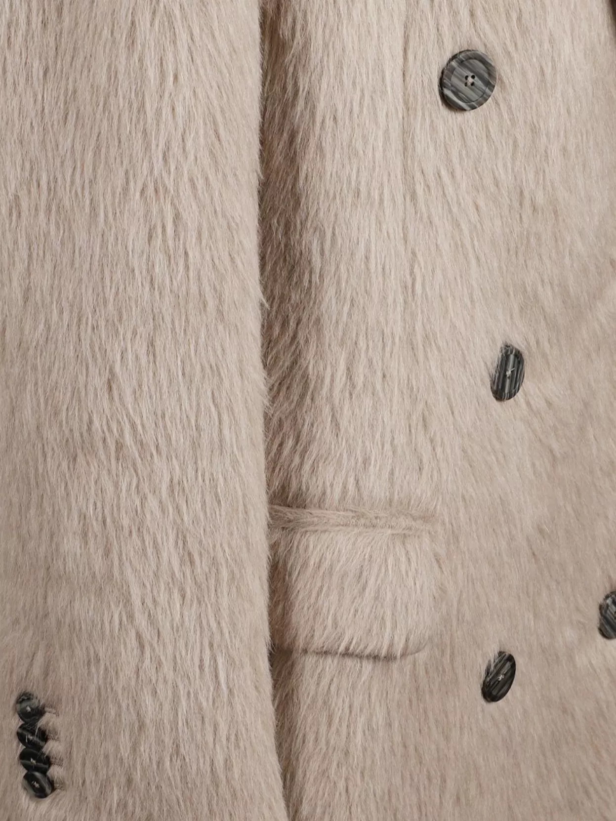 Tagliatore Long Alpaca Wool Coat With Faux Fur