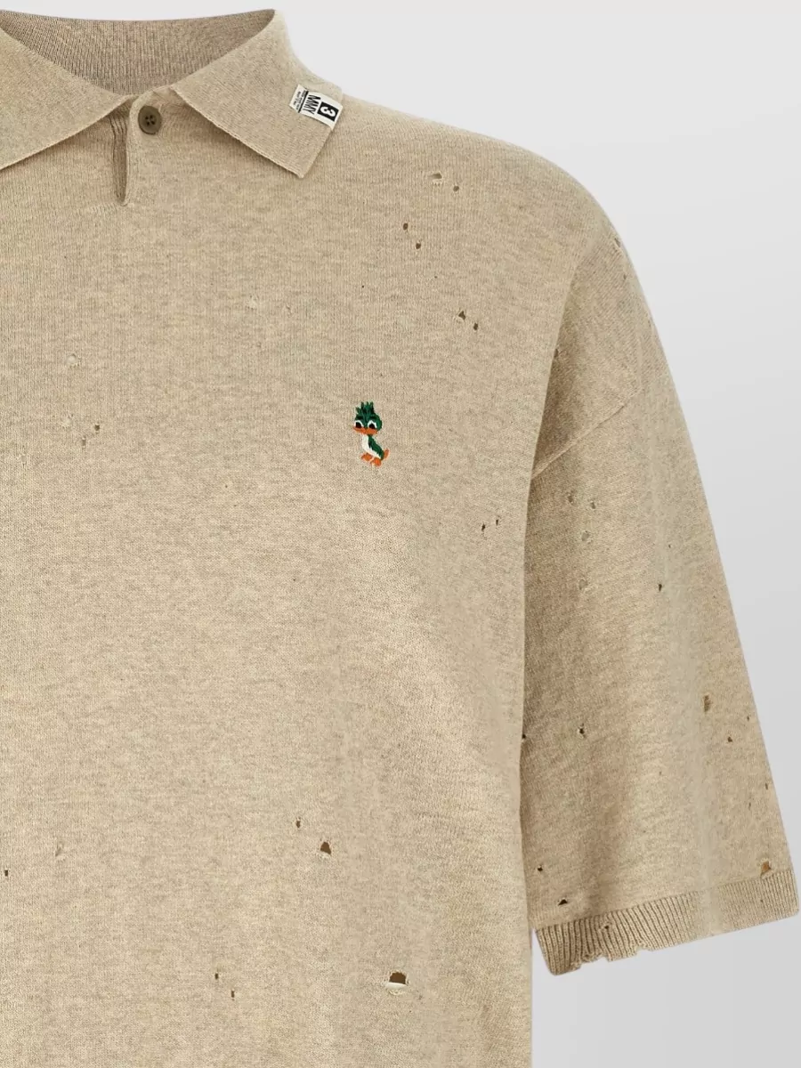Maison Mihara Yasuhiro Embroidered Cotton Short-Sleeve Polo Shirt