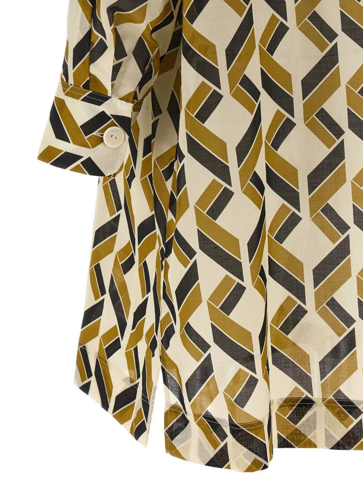 Eres Longline Dress Geometric Cuffed Sleeves