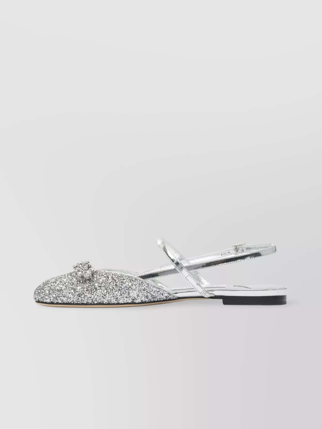 Jimmy Choo Glitter Pointed Toe Sandals With Embellished Detail