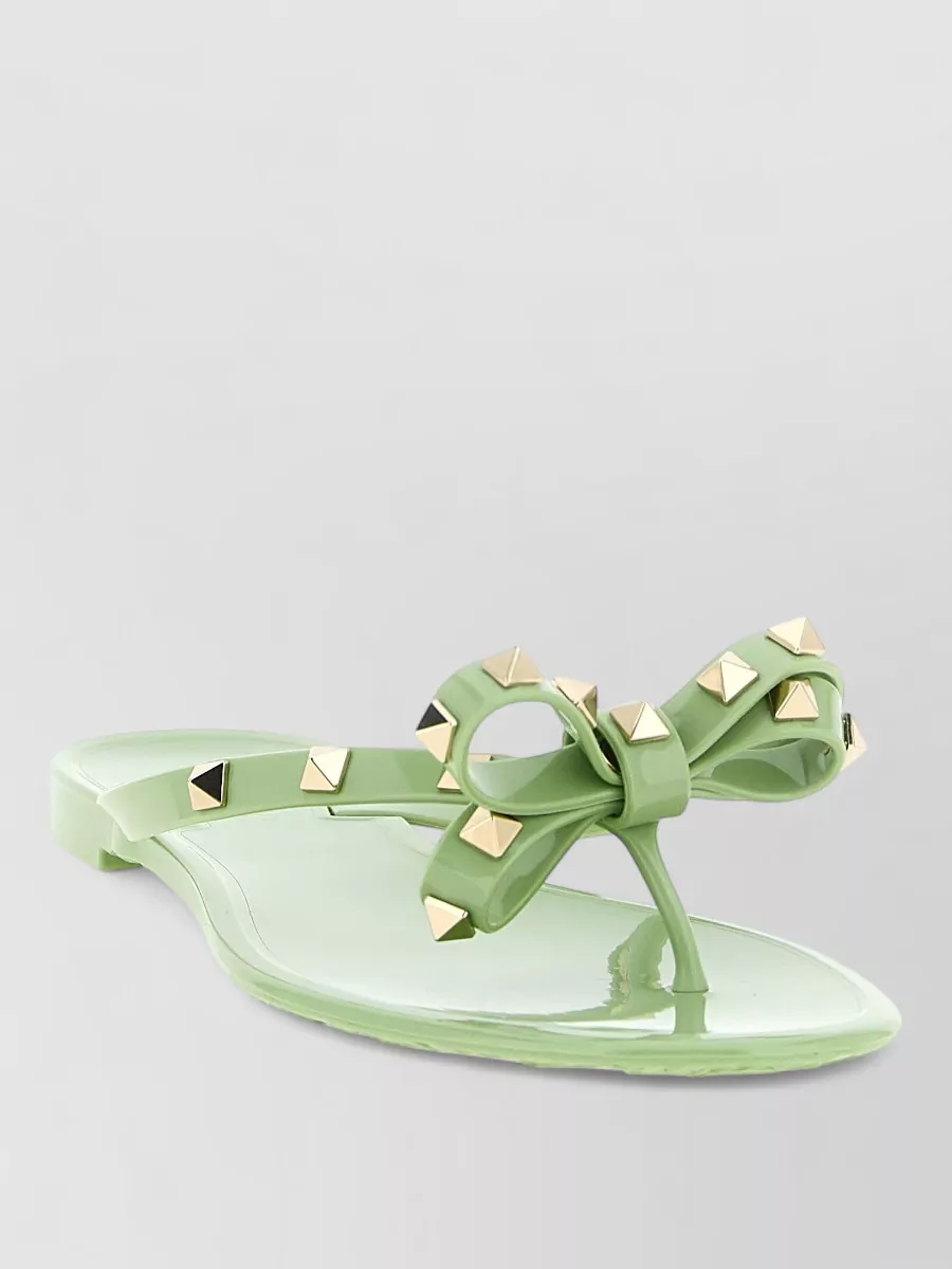 Valentino Garavani studded bow rubber thong sandals