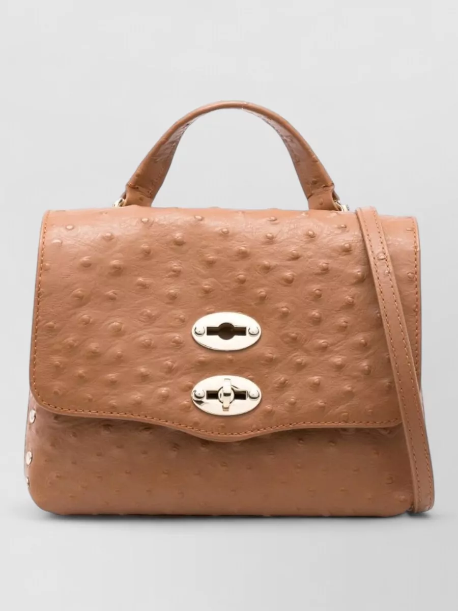 Zanellato Calf Leather Studded Crossbody Bag