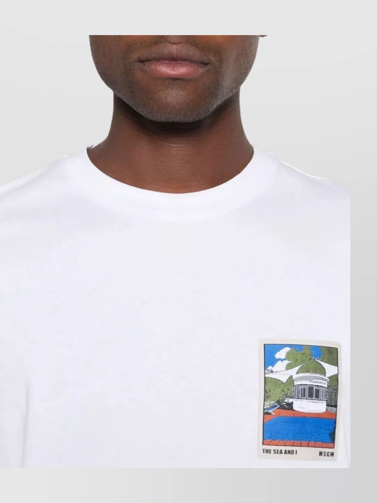 Msgm Cotton T-Shirt Patched Graphic Print