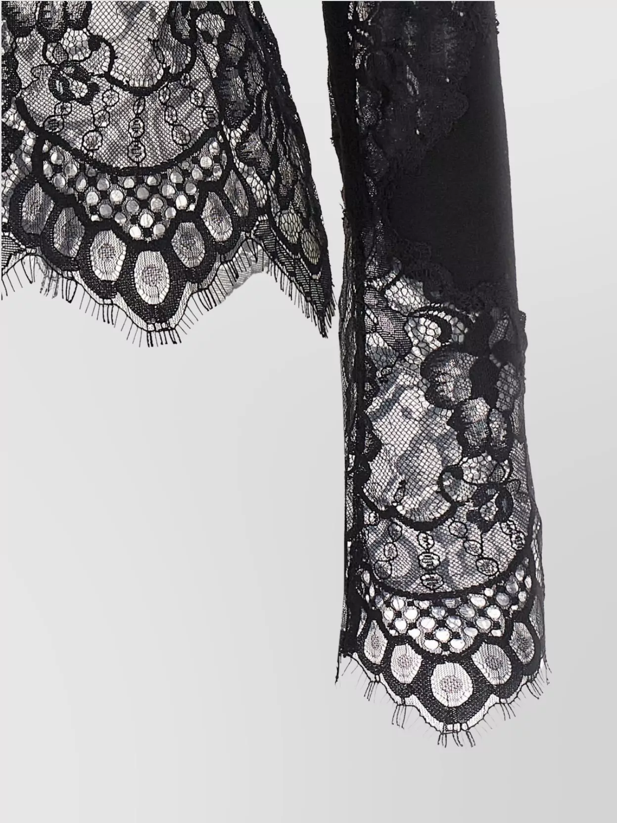 Ermanno Scervino High Neck Long Sleeve Lace Sweater