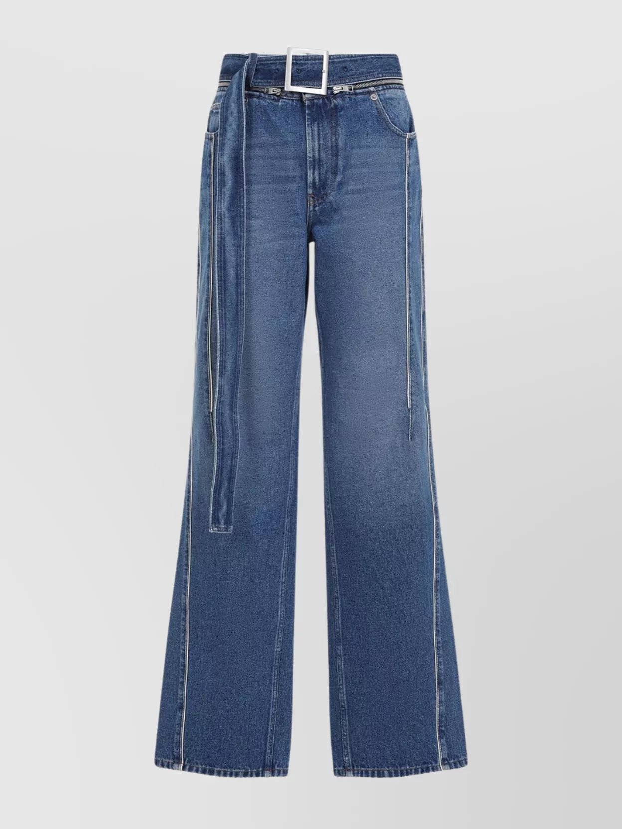 Shop Jean Paul Gaultier High Waist Wide-leg Denim Trousers