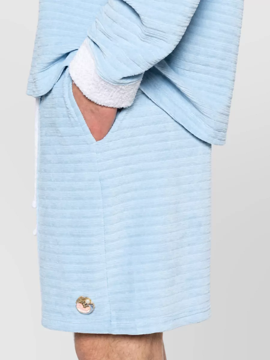 Casablanca Velour Pintuck Shorts