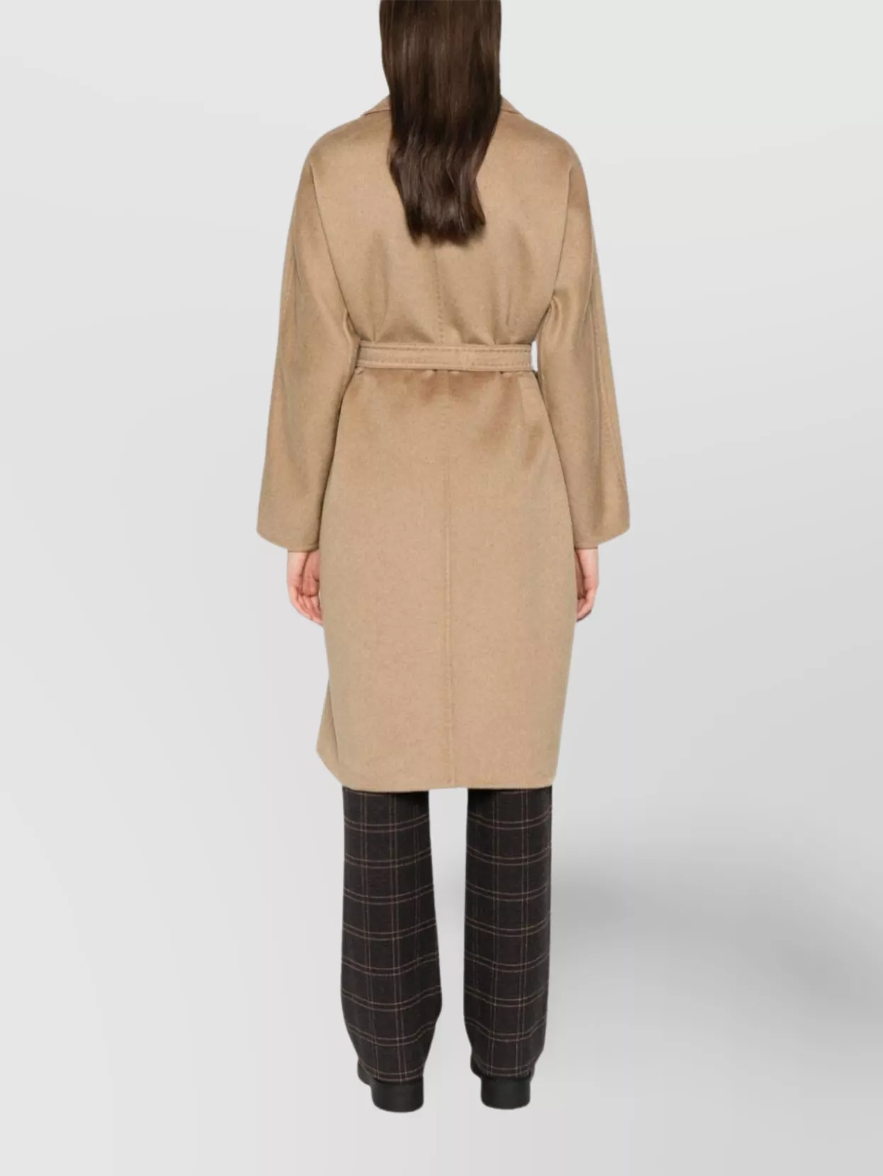 Max Mara Peak Lapels Cashmere Coat Belted Waist