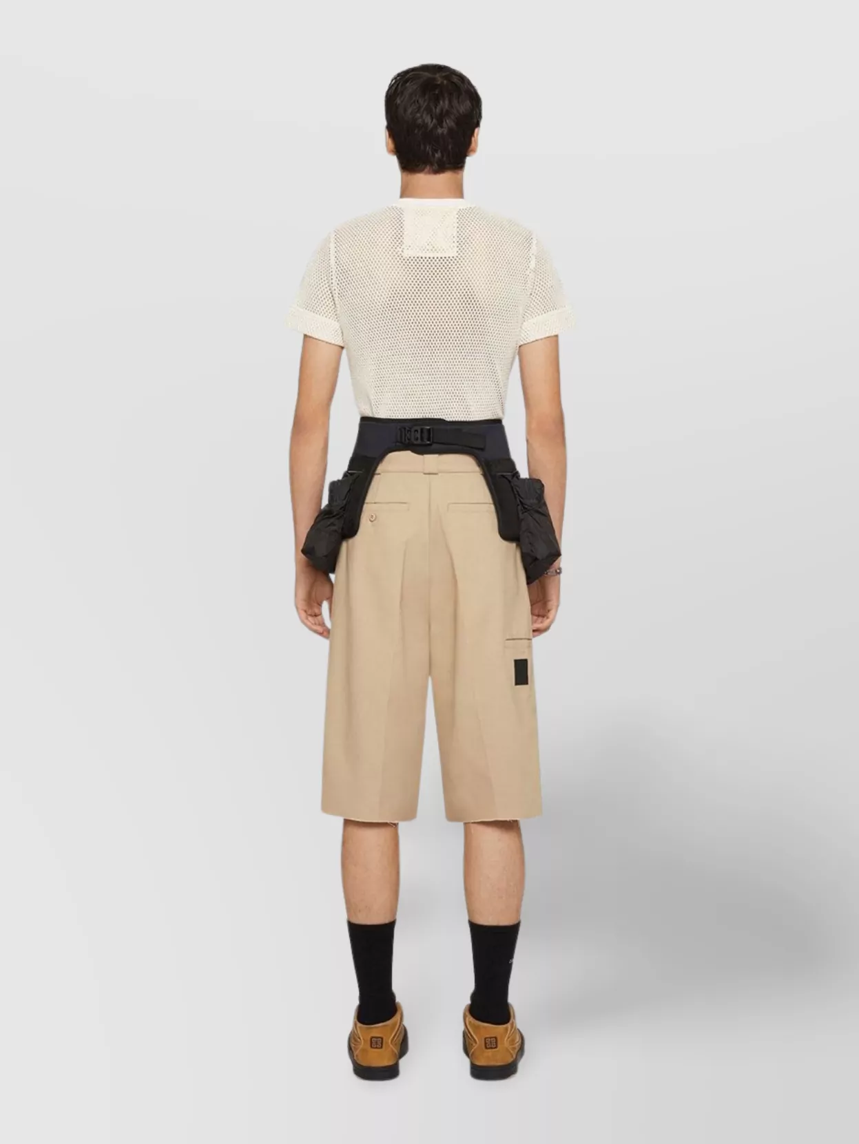 Givenchy Wide Leg Bermuda Shorts With Adjustable Waist