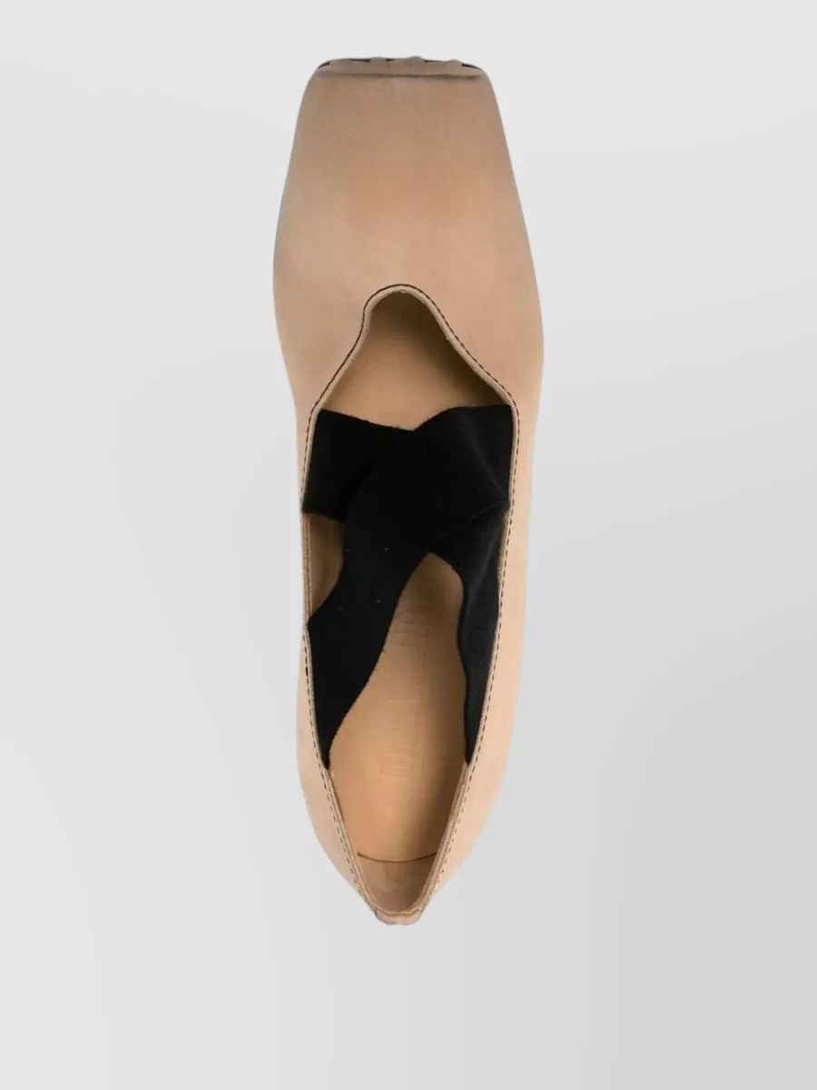 Uma Wang Leather Square-Toe Ballet Flats