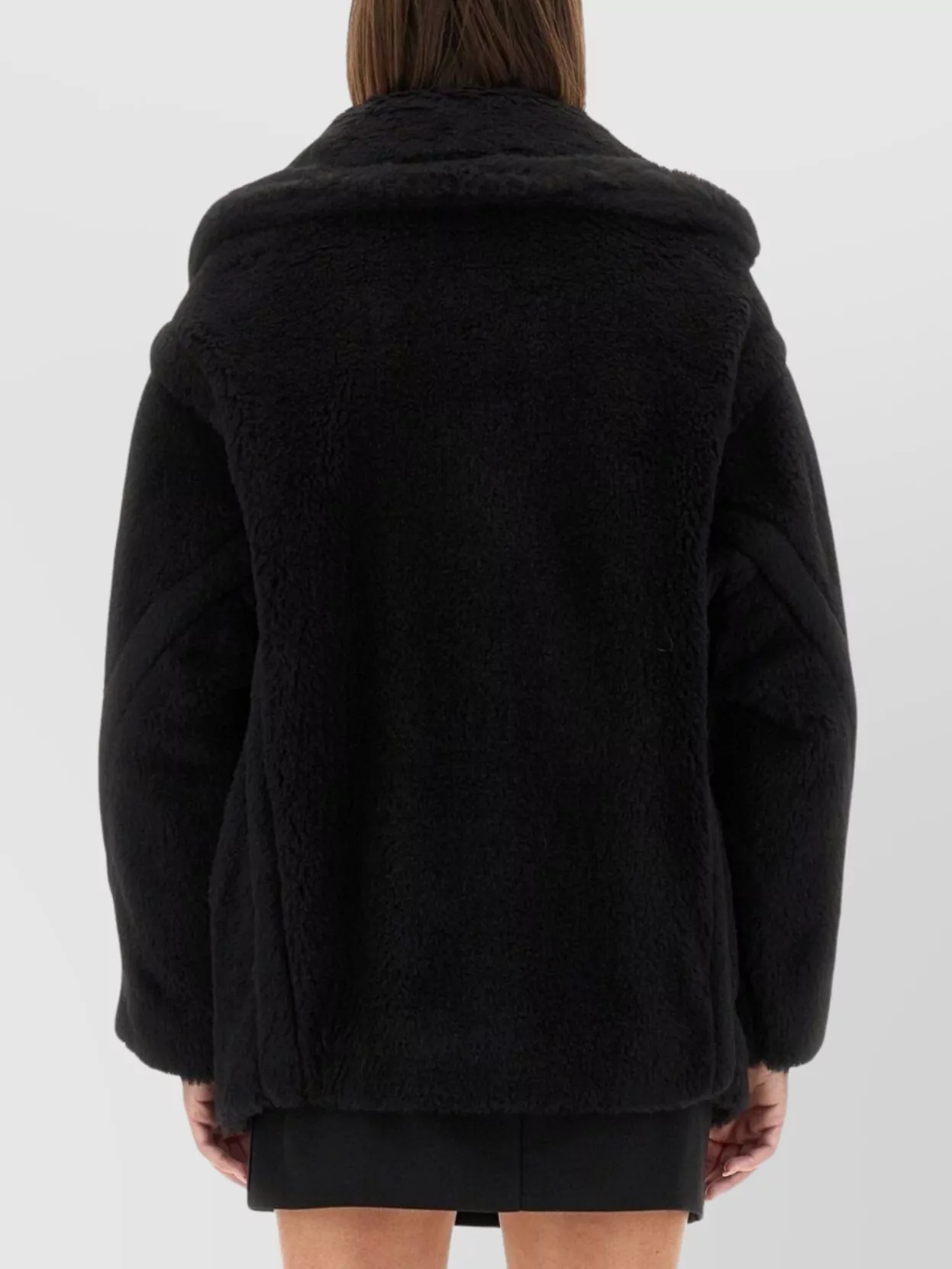 Max Mara Plush Teddy Coat Olga Style In Black
