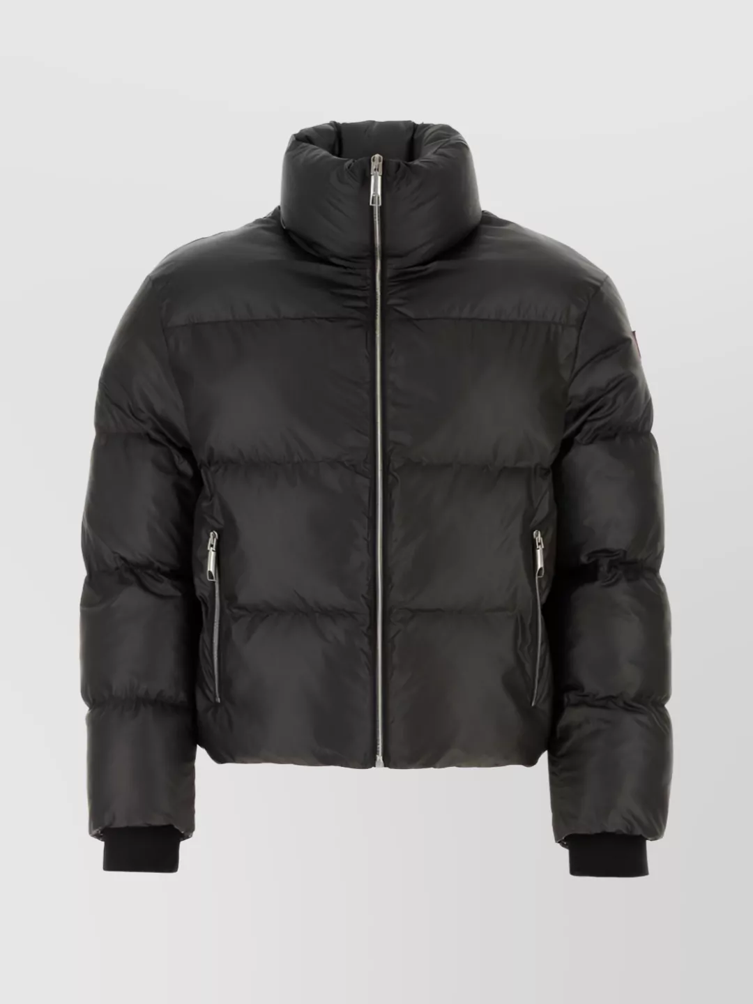 Shop Bally Puffer Collar Zippered Coat In Black