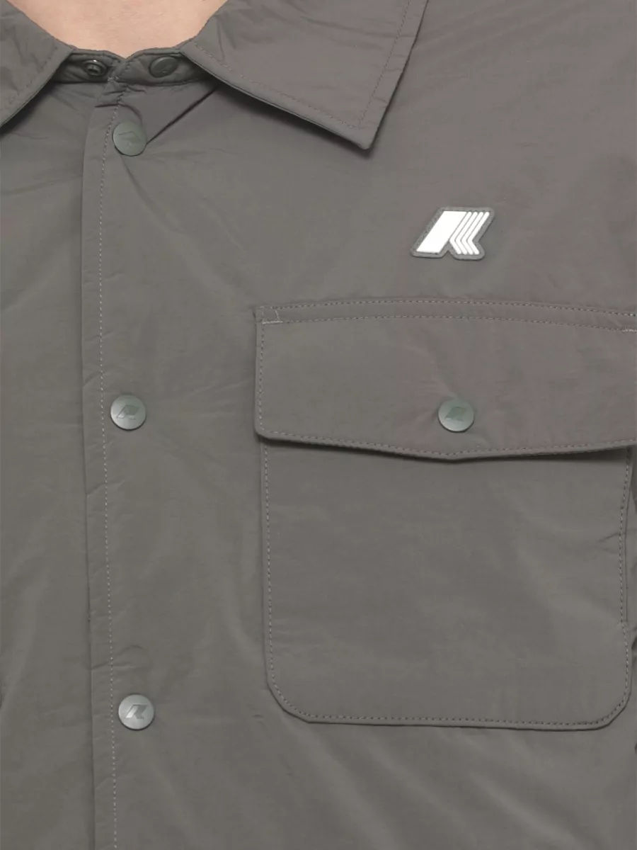 K-Way Padded Short Jacket Button Pockets Collar