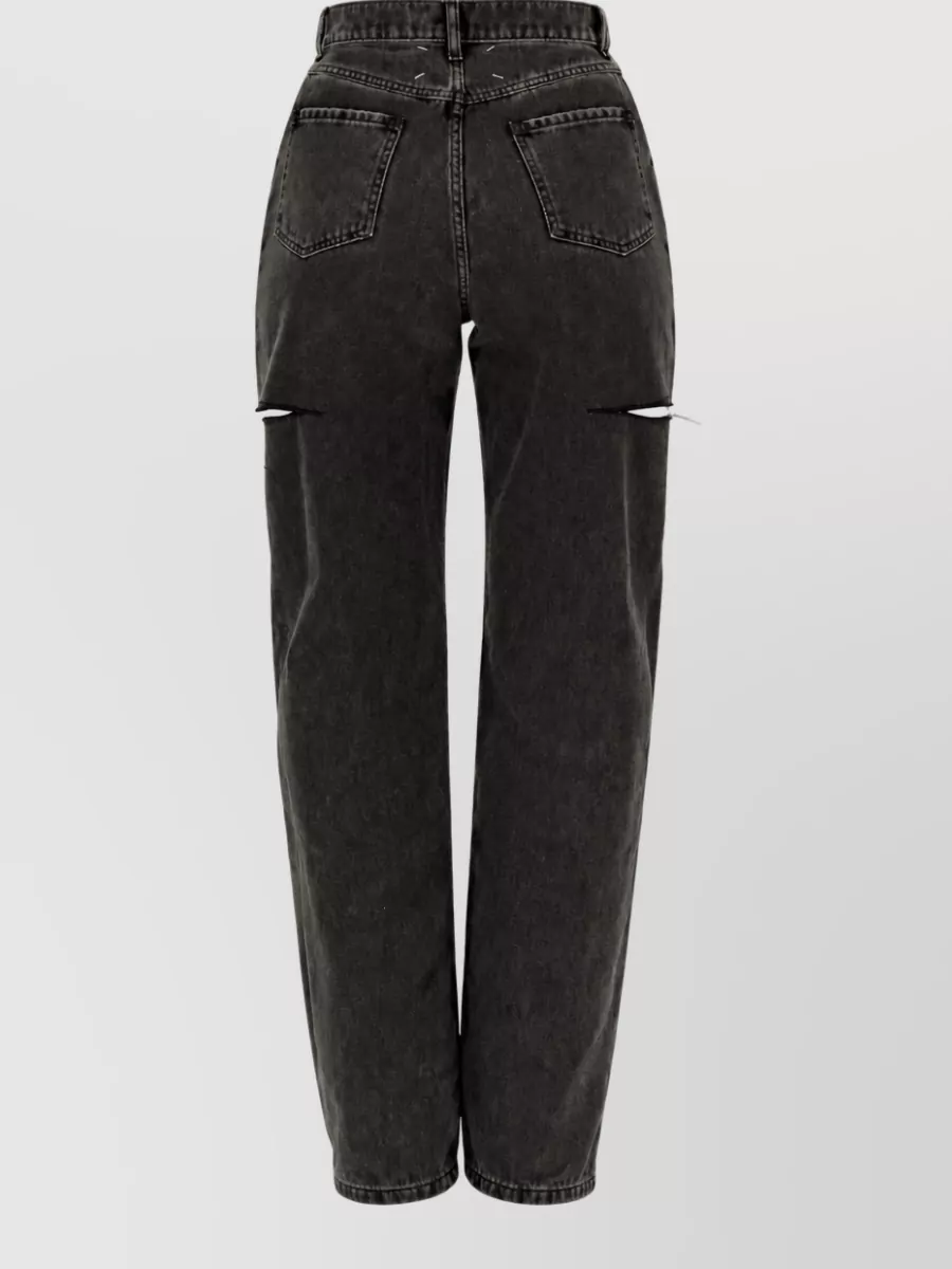 Maison Margiela High Rise Cut Out Wide Leg Jeans