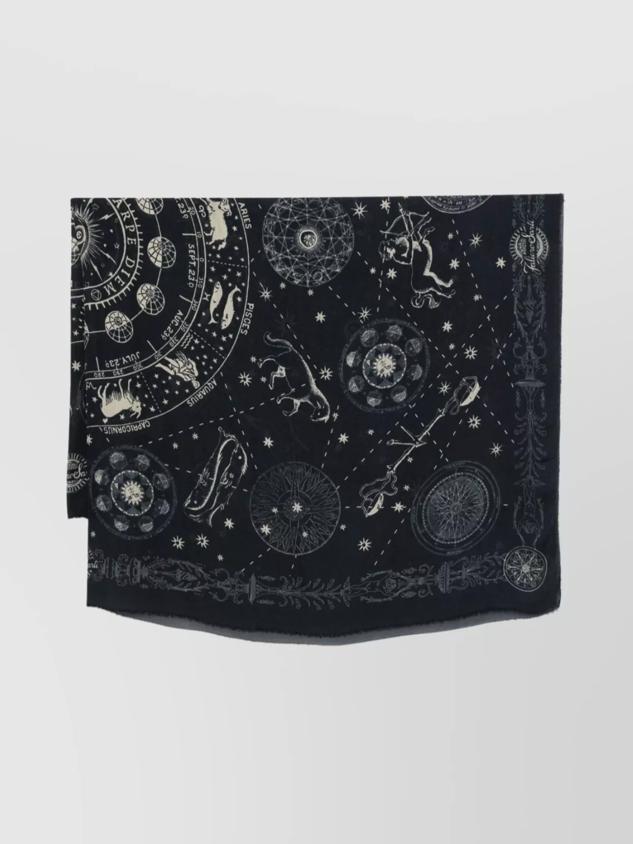 Faliero Sarti Zodiac Pattern Rectangular Scarf In Multi