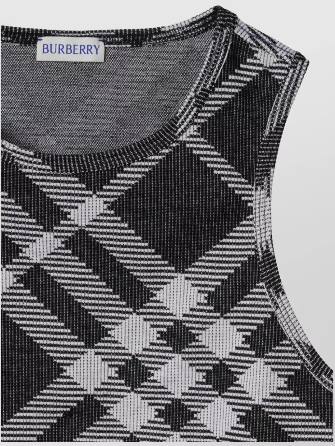 Burberry Check Tank Top In Stretch Cotton Blend