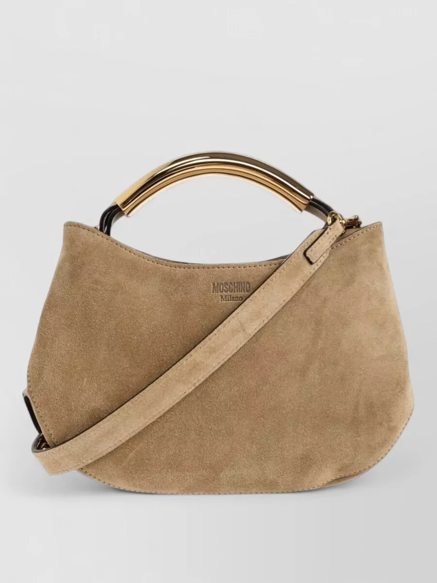Moschino suede clutch bag