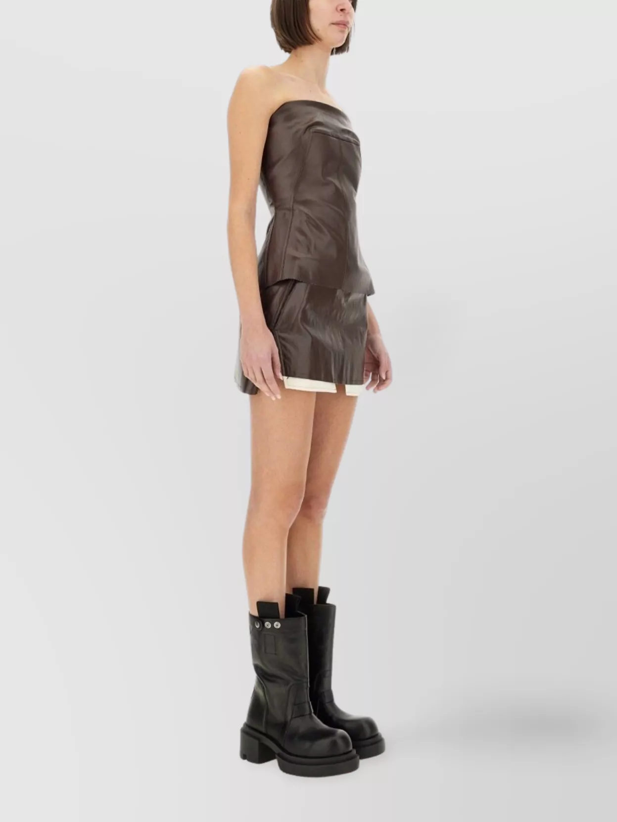 Rick Owens Mini Denim Skirt Side Slit