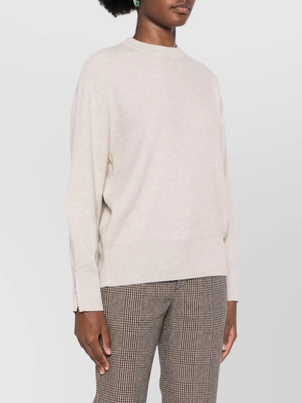 Brunello Cucinelli Relaxed Fit Knitwear Side Slits In Neutral