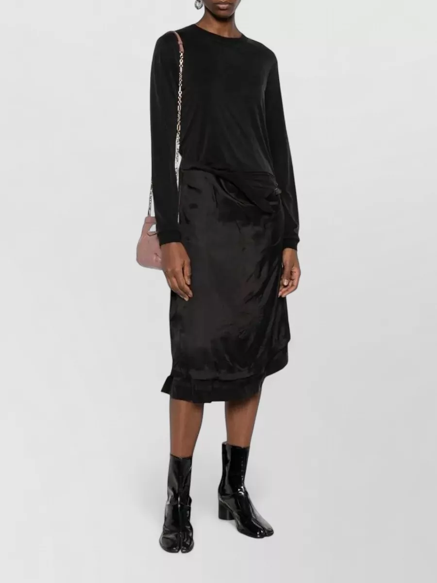 Maison Margiela Draped Layered Midi Dress Long Sleeves