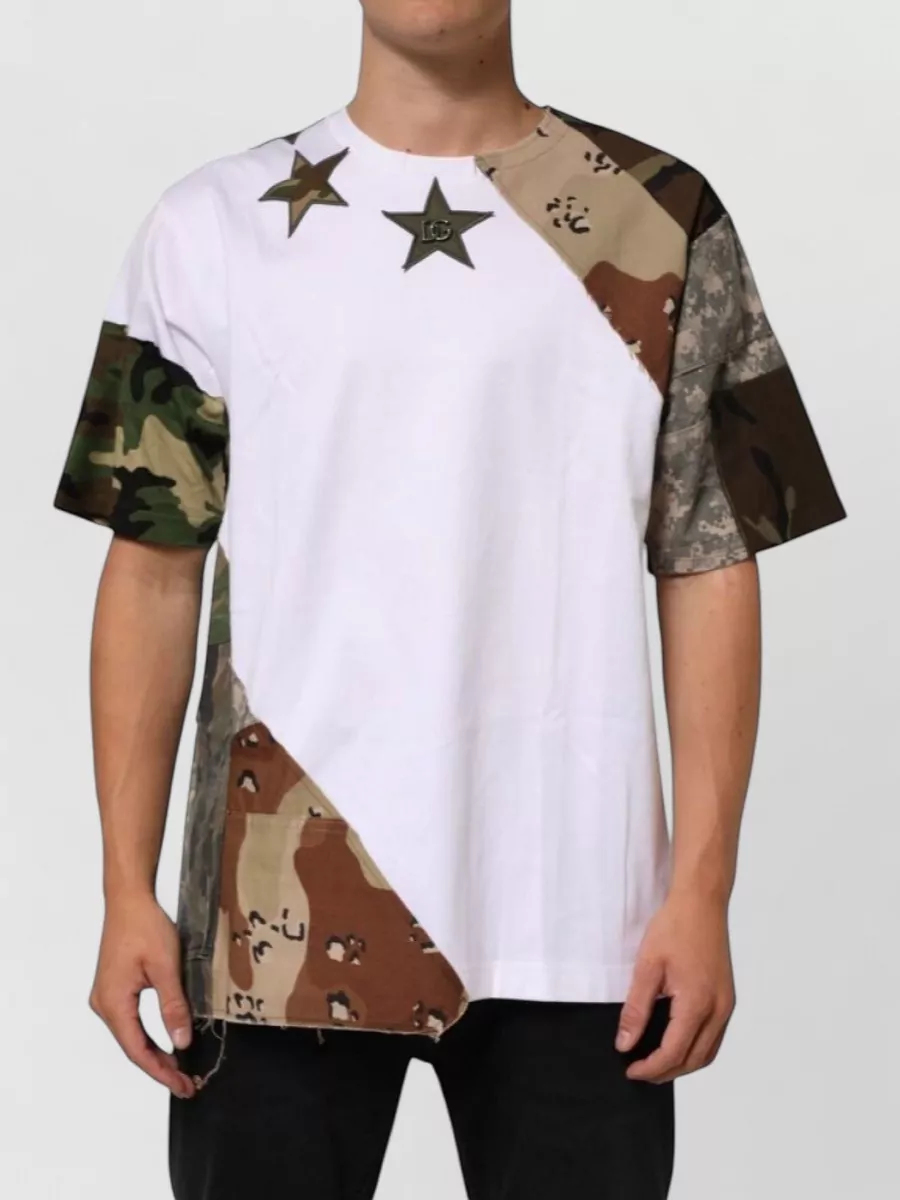 Dolce&Gabbana Cotton camouflage patchwork t-shirt