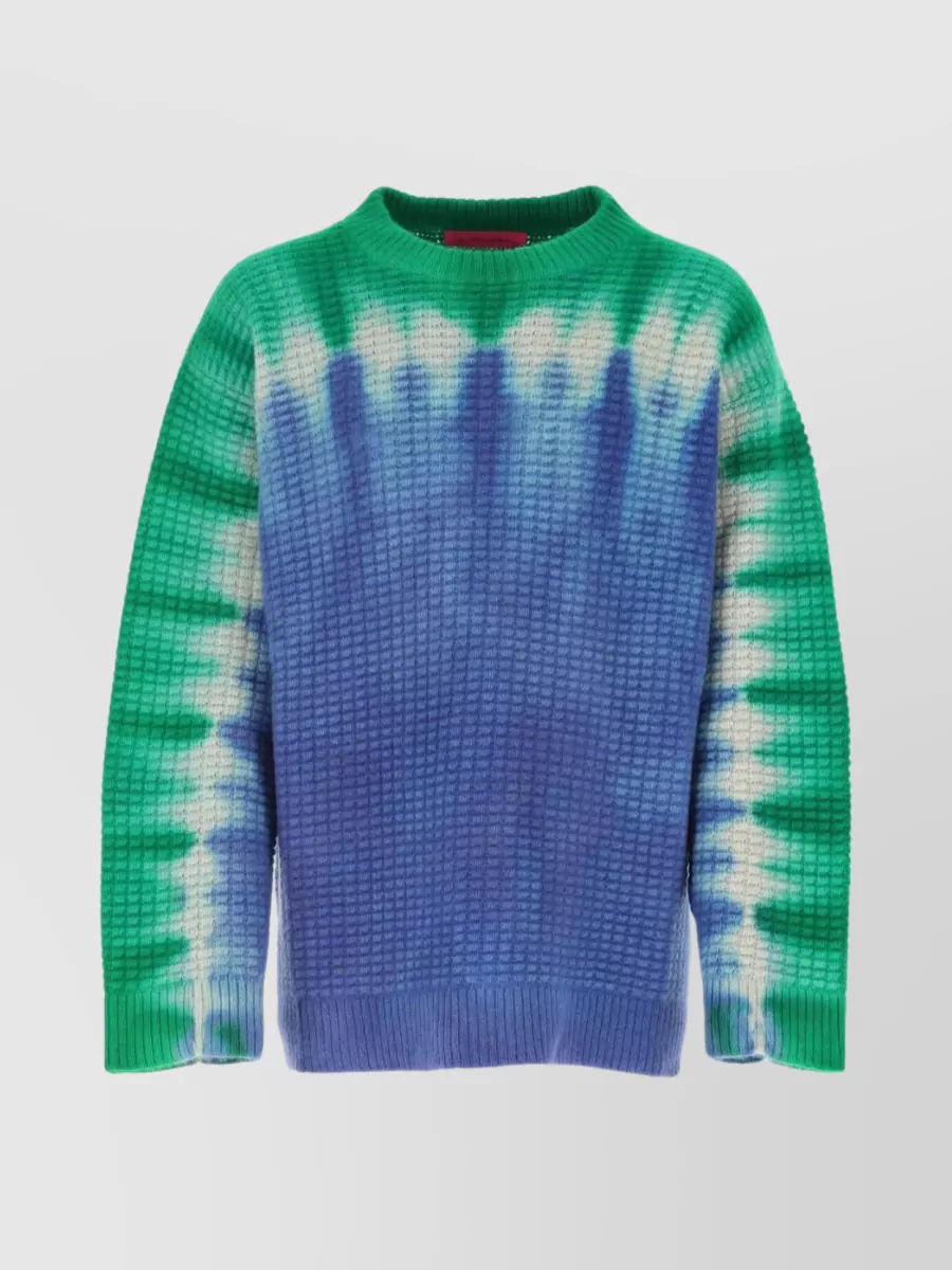 Shop The Elder Statesman Ribbed Cashmere Crew-neck Sweater In Green