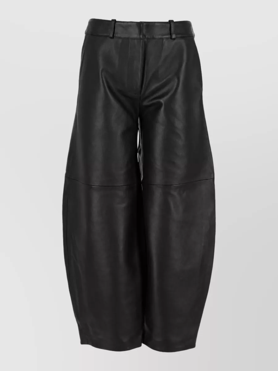 Co leather wide-leg trousers